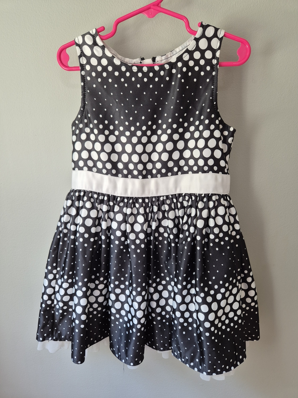 5T Black and White Polka Dot Dress